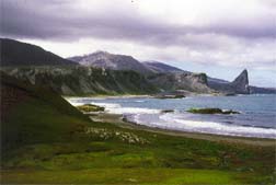 Bay Larose shoreline on Kerguelen