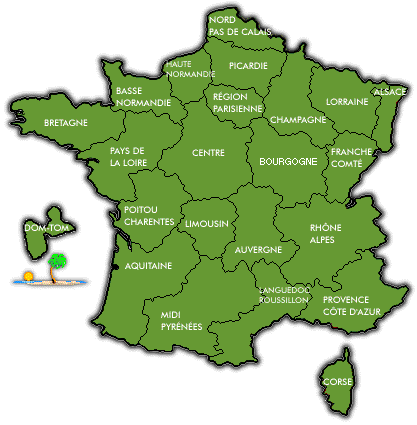 France map by region or province
