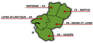 Map of Pays de la Loire