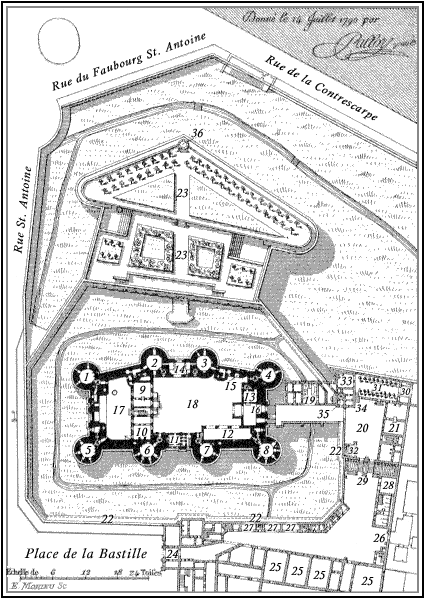 Plan of the Bastille complex