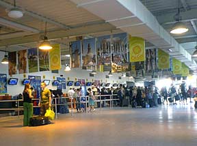 View inside Beauvais Airport's Terminal 1 (check-in area).