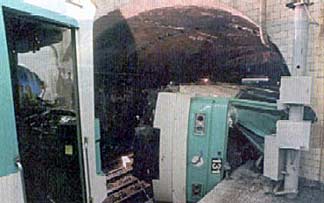 Line 12 metro car on its side.
