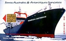 Phone card for TAAF, depicting Marion Dufresne ship