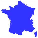 France outline map in solid blue