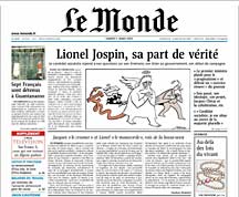 Front cover of Le Monde newspaper