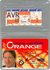 Carte Orange card and ticket in plastic sleeve