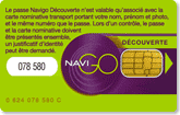 Back side of NaviGo card